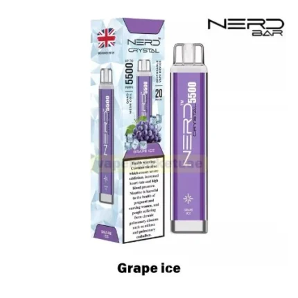 Nerd Crystal 5500 Puffs Disposable Vape flavor Grape ice